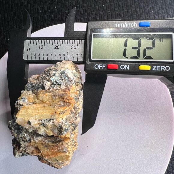 Natural Yellow Tourmaline Specimen with Mica Flake Mineral - Picture 11 of 14